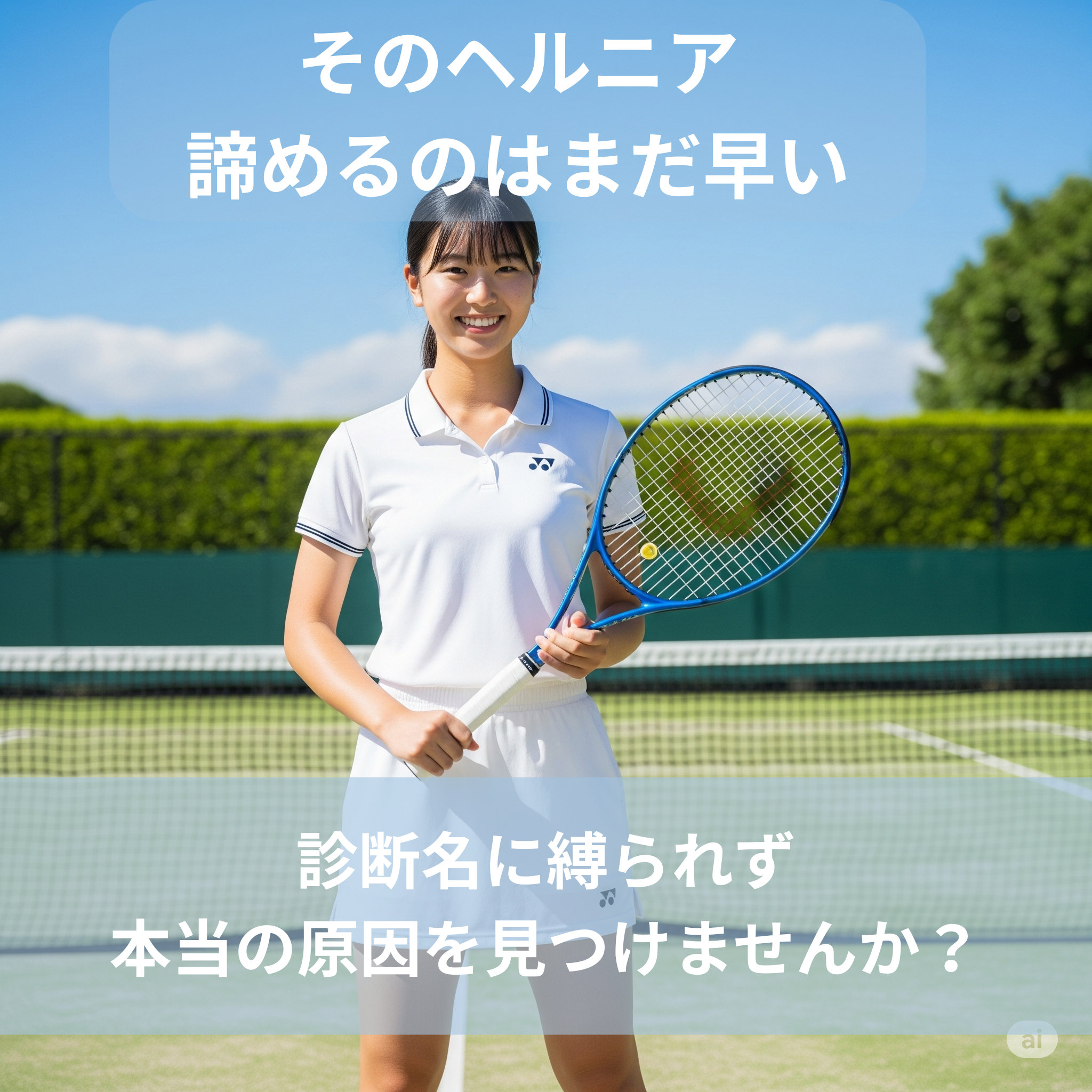 ヘルニアと診断されスポーツを諦めかけた学生が、長岡京市のなかの接骨院で施術を受け、回復への希望を見出したことを示す画像
