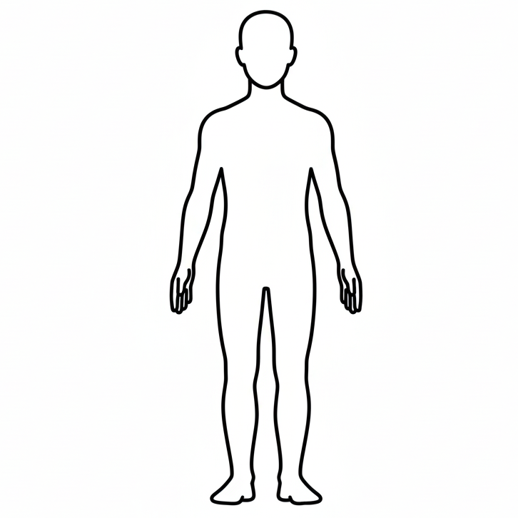 症状を選択するための人体図